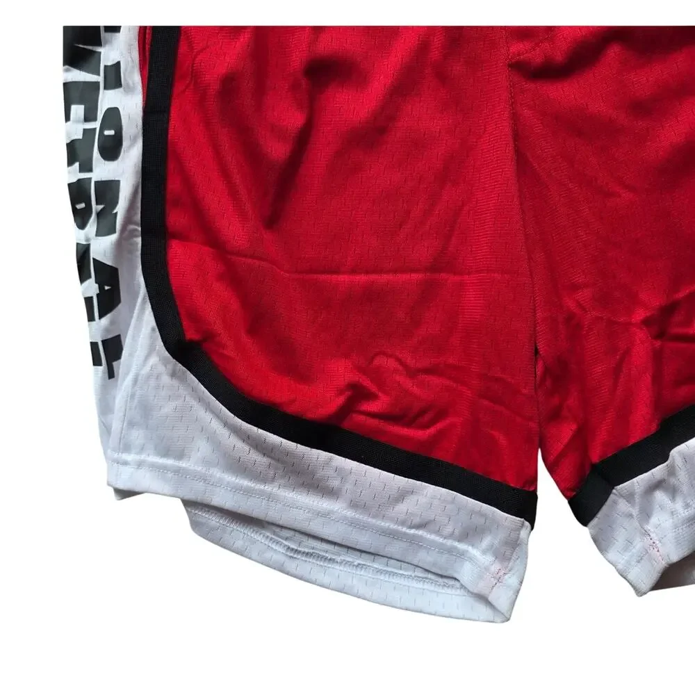 NBA Classic Basketball Shorts Red White Black Size M NWT Polyester
